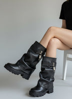 Borcego Desmontable 2 en 1 Tulum Eco-cuero Negro