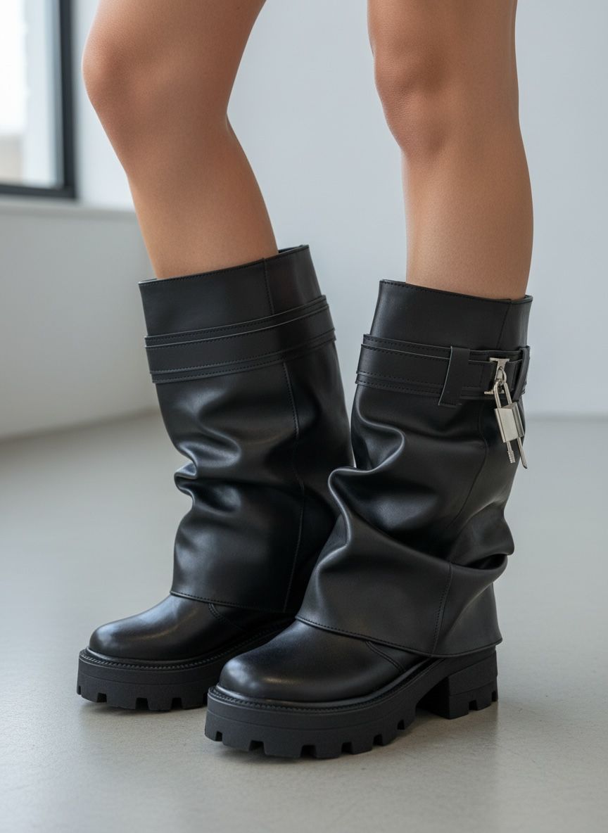 Borcego Desmontable 2 en 1 Tulum Eco-cuero Negro