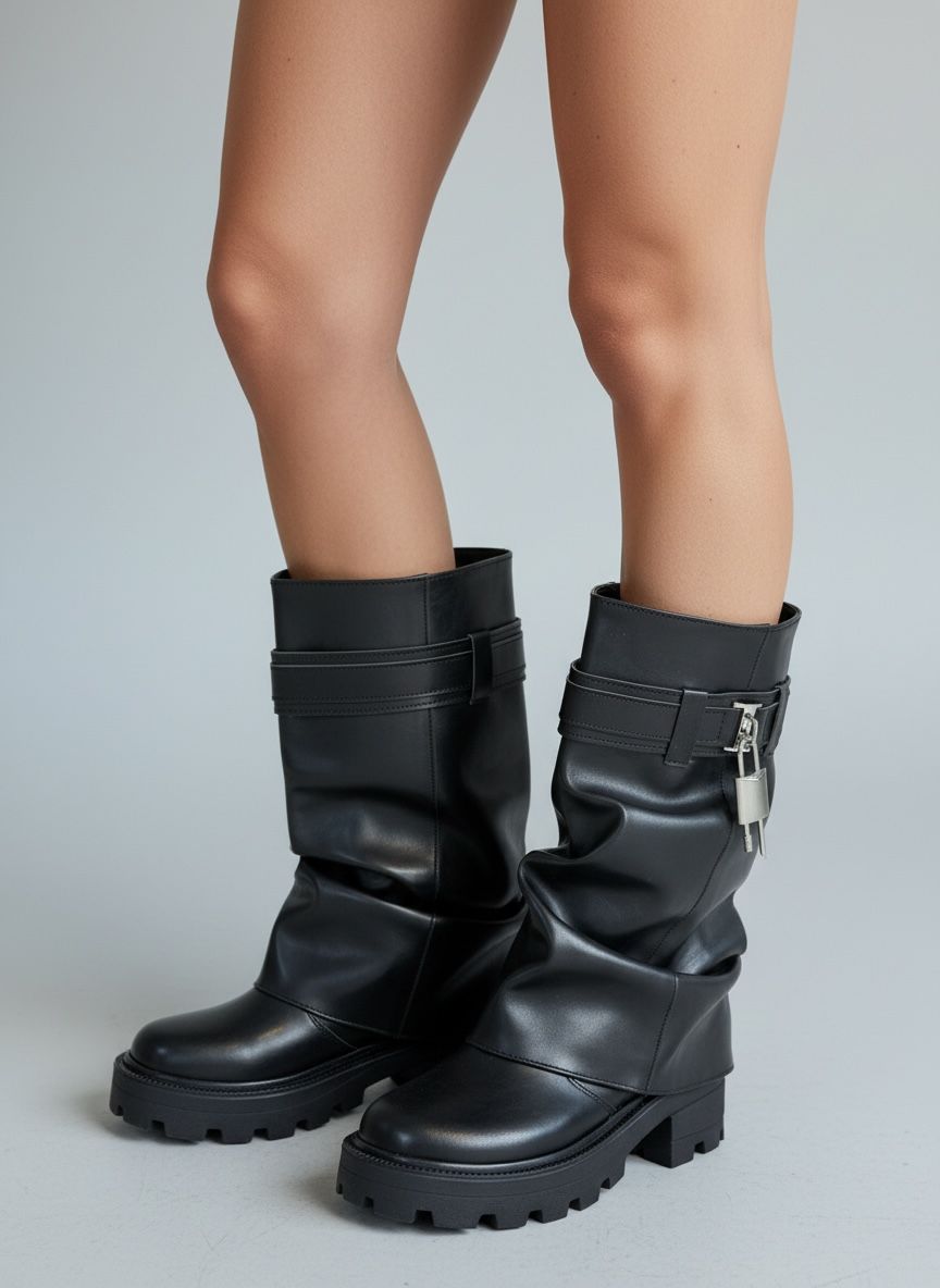 Borcego Desmontable 2 en 1 Tulum Eco-cuero Negro