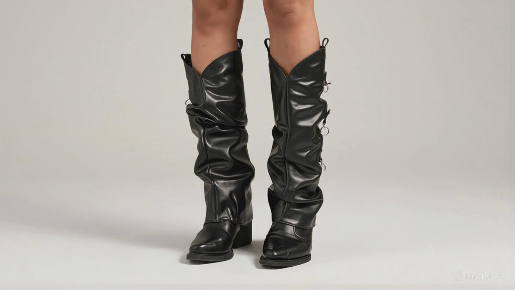 Bota Texana Desmontable 2 en 1 Alison Eco-cuero Negro